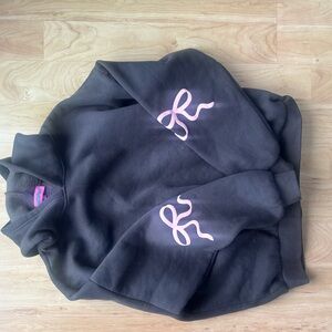 EDIKTED Dark Gray Sweatshirt with Pink Accents